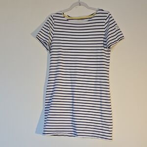 Joules Striped Short Sleeve Fishermancore Cotton Dress Quiet Luxury Spring sz 10